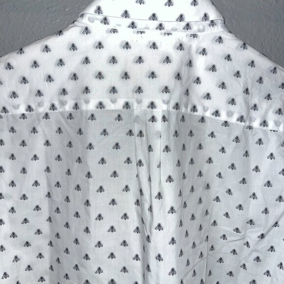 JARED LANG AFTER HOURS Button Down Shirt GUCCI STYLE BEE PATTERN - XL SLIM FIT - Picture 6 of 12